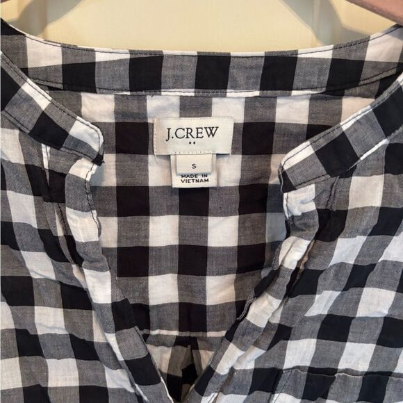 J. Crew Black and White Button Down Shirt with Mandarin Collar - Picture 4 of 4